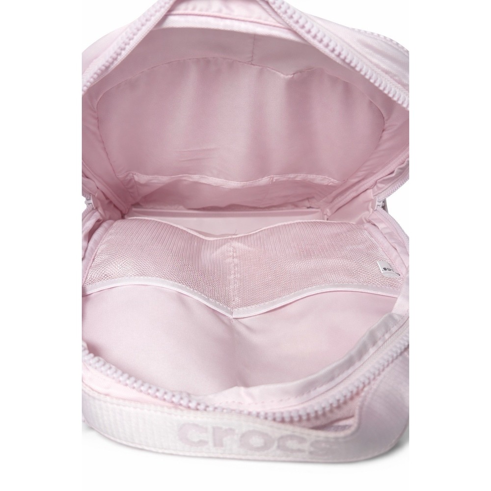 Crocs Pink Backpack School Bookbag Travel Laptop Bag 18x14x6 Jibbitz Holes NWT - Picture 6 of 6